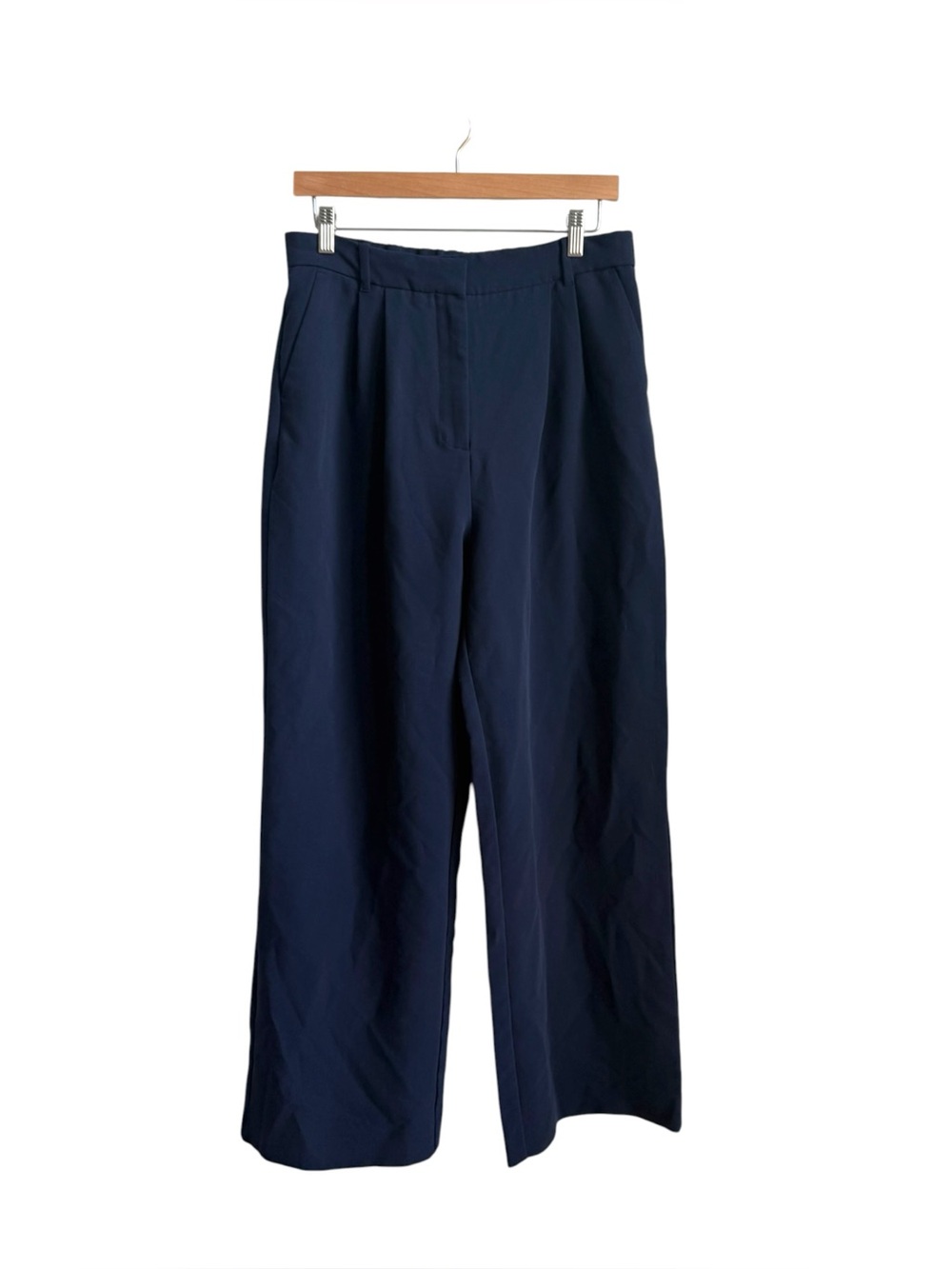 Abercrombie A&F Sloane Tailored Wide Leg Trousers Navy Blue Size 31